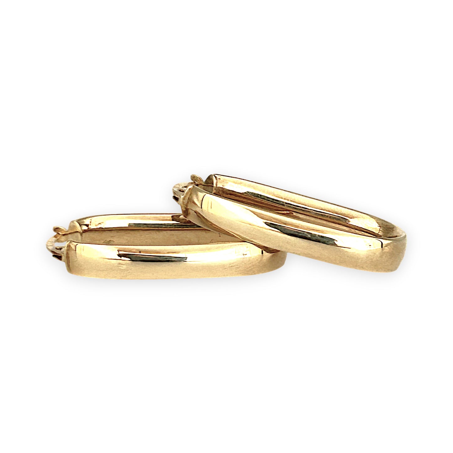 GOLD DEAL | 9ct (9K) Gold Contoured Oval Hoop Earrings 34.1mm