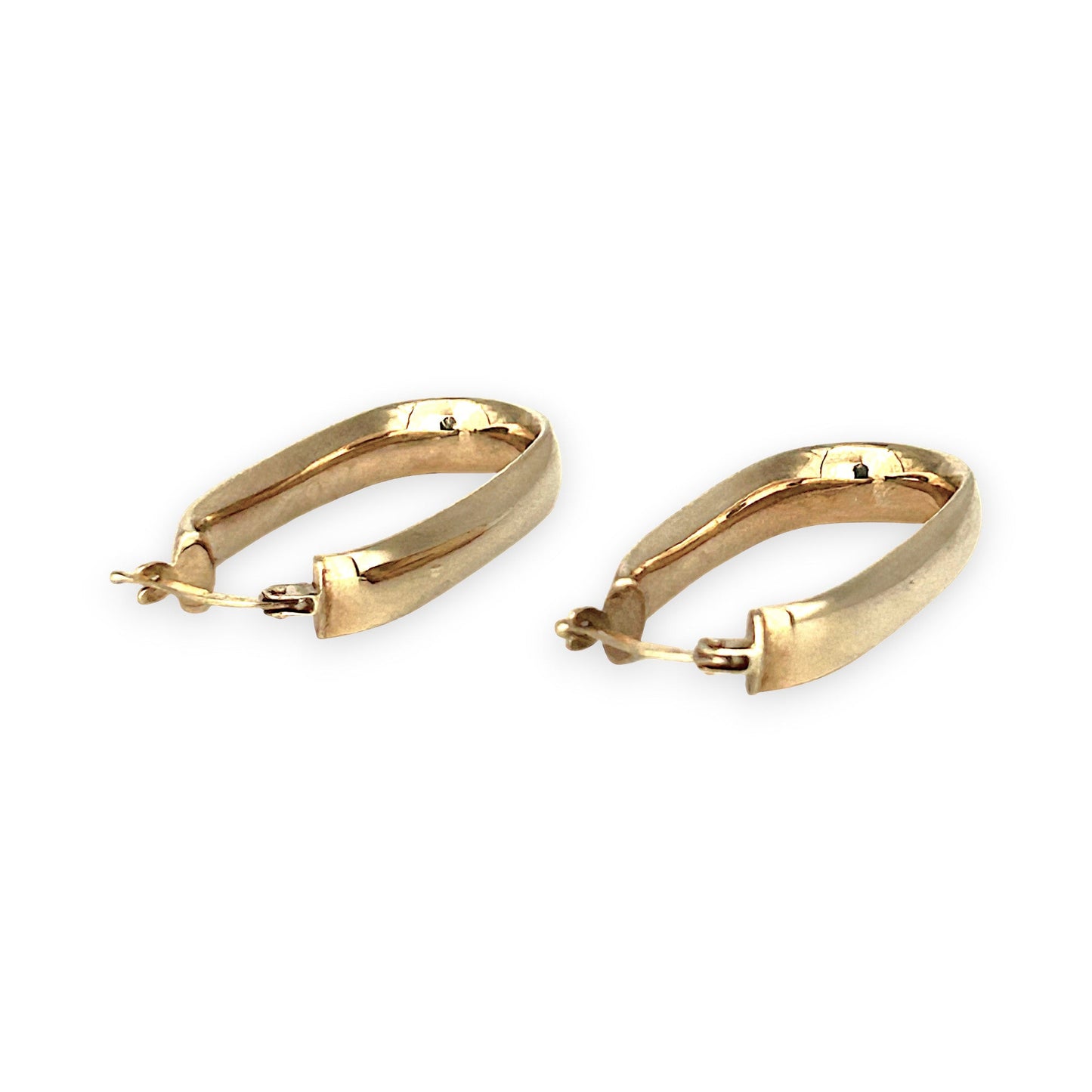 GOLD DEAL | 9ct (9K) Gold Contoured Oval Hoop Earrings 34.1mm