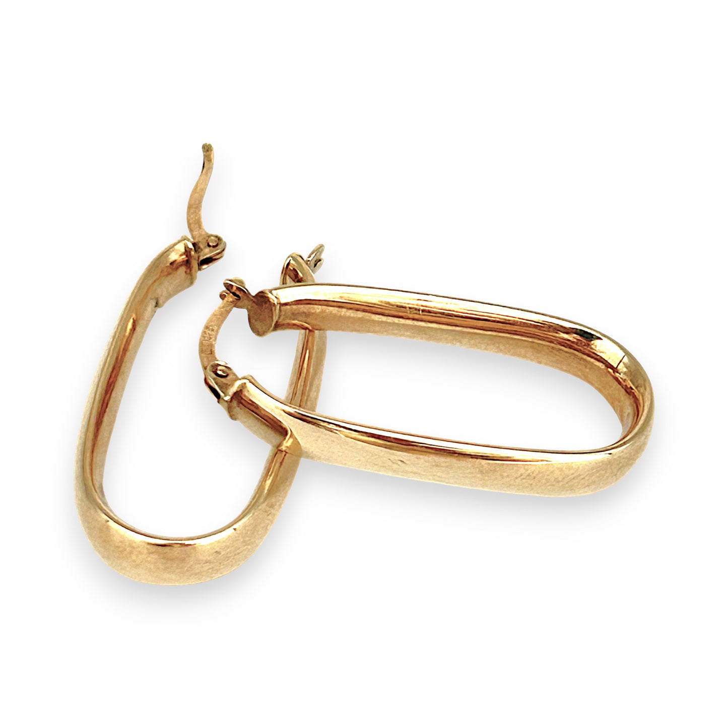 GOLD DEAL | 9ct (9K) Gold Contoured Oval Hoop Earrings 34.1mm