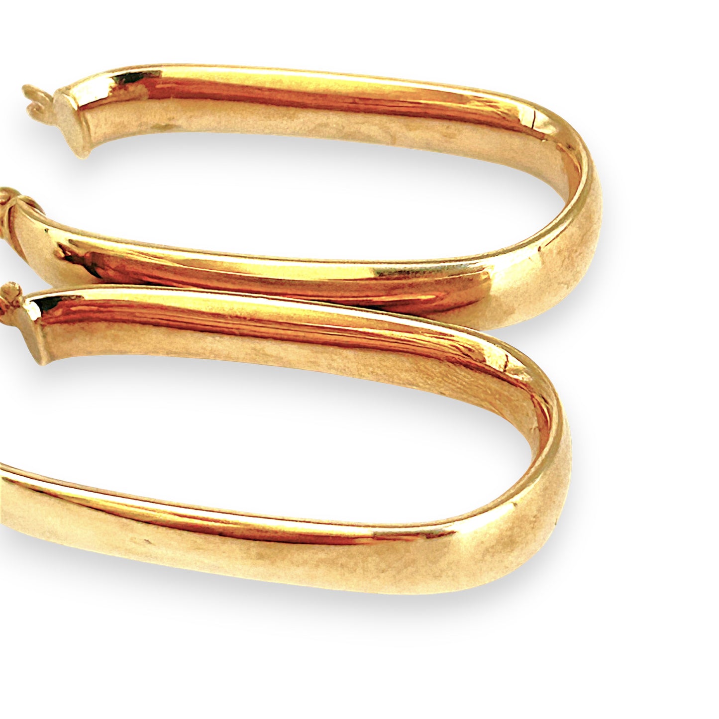 GOLD DEAL | 9ct (9K) Gold Contoured Oval Hoop Earrings 34.1mm