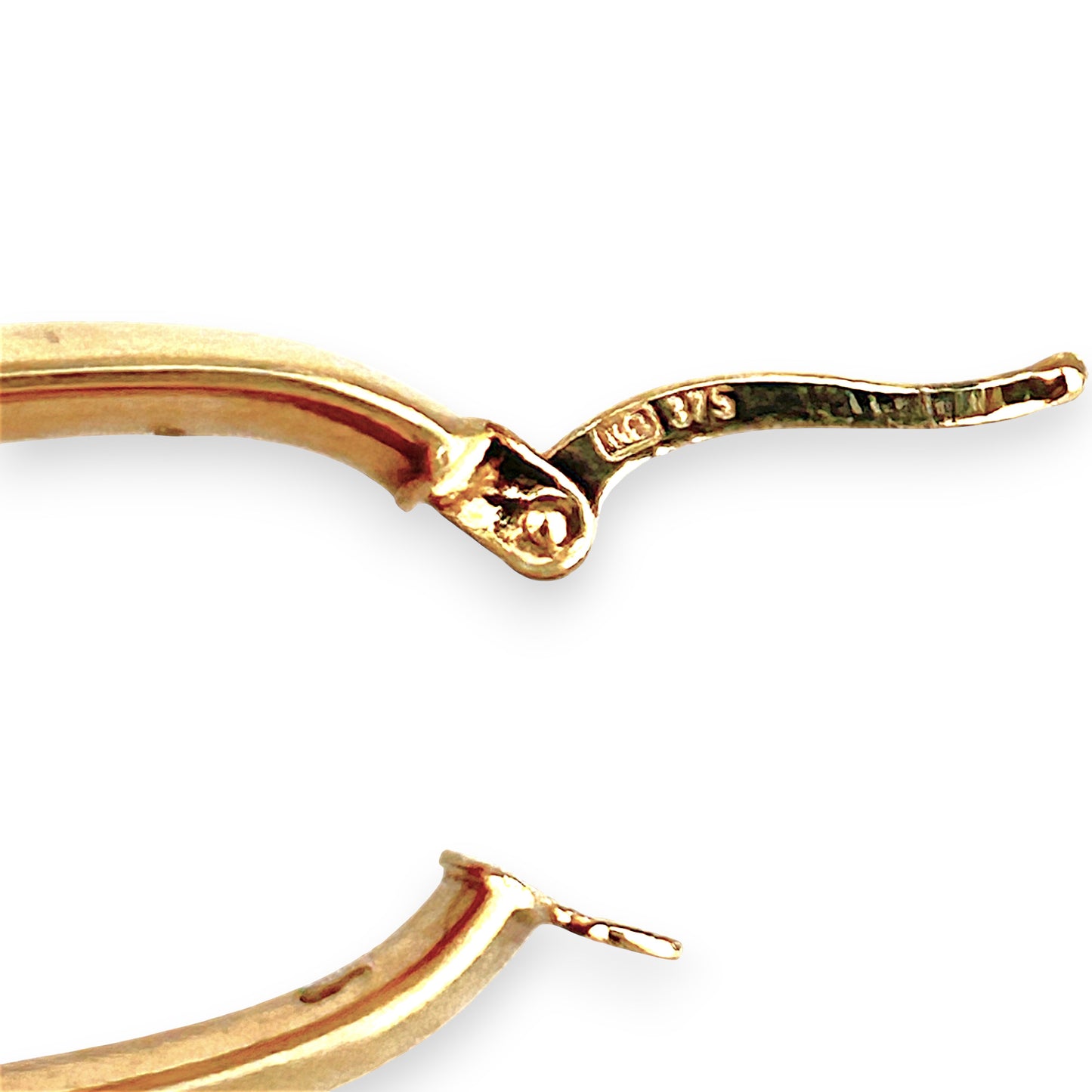 GOLD DEAL | 9ct (9K) Gold Contoured Oval Hoop Earrings 34.1mm