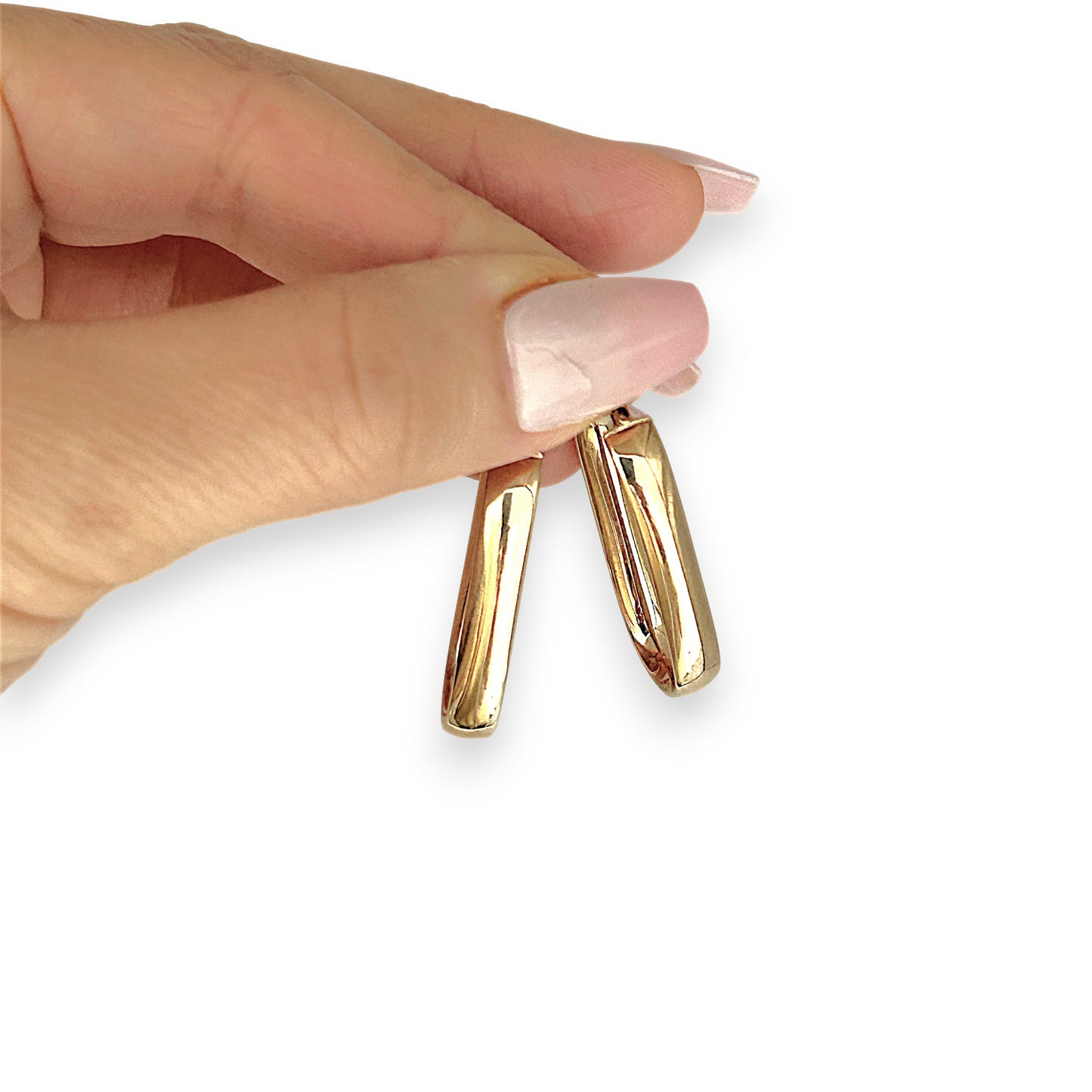 GOLD DEAL | 9ct (9K) Gold Contoured Oval Hoop Earrings 34.1mm