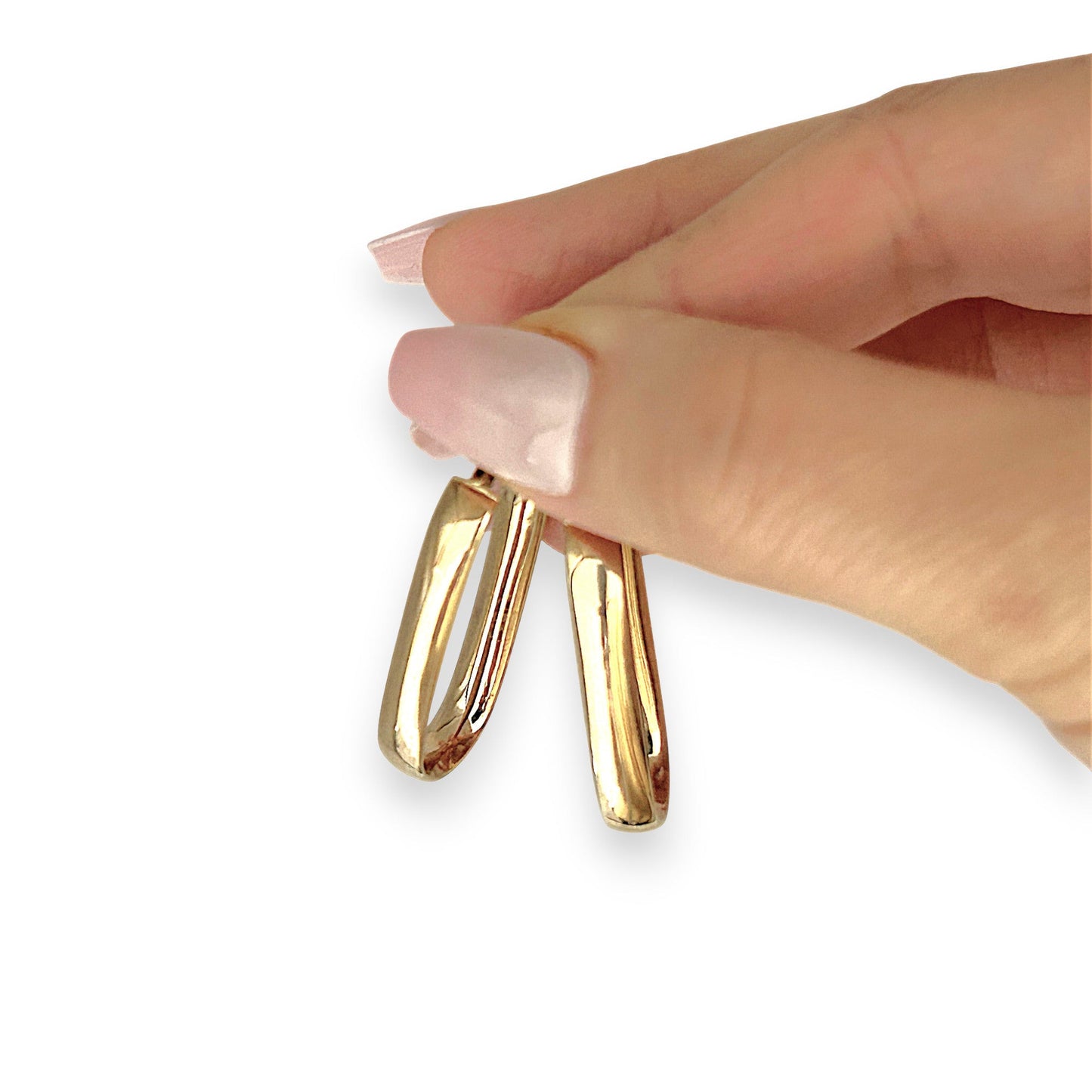 GOLD DEAL | 9ct (9K) Gold Contoured Oval Hoop Earrings 34.1mm