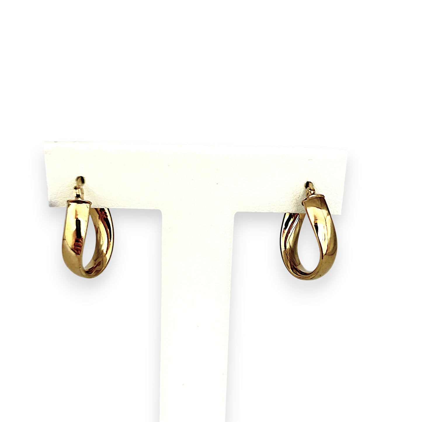 GOLD DEAL | 9ct (9K) Gold Subtle Contoured Twist Hoop Earrings 18.8mm