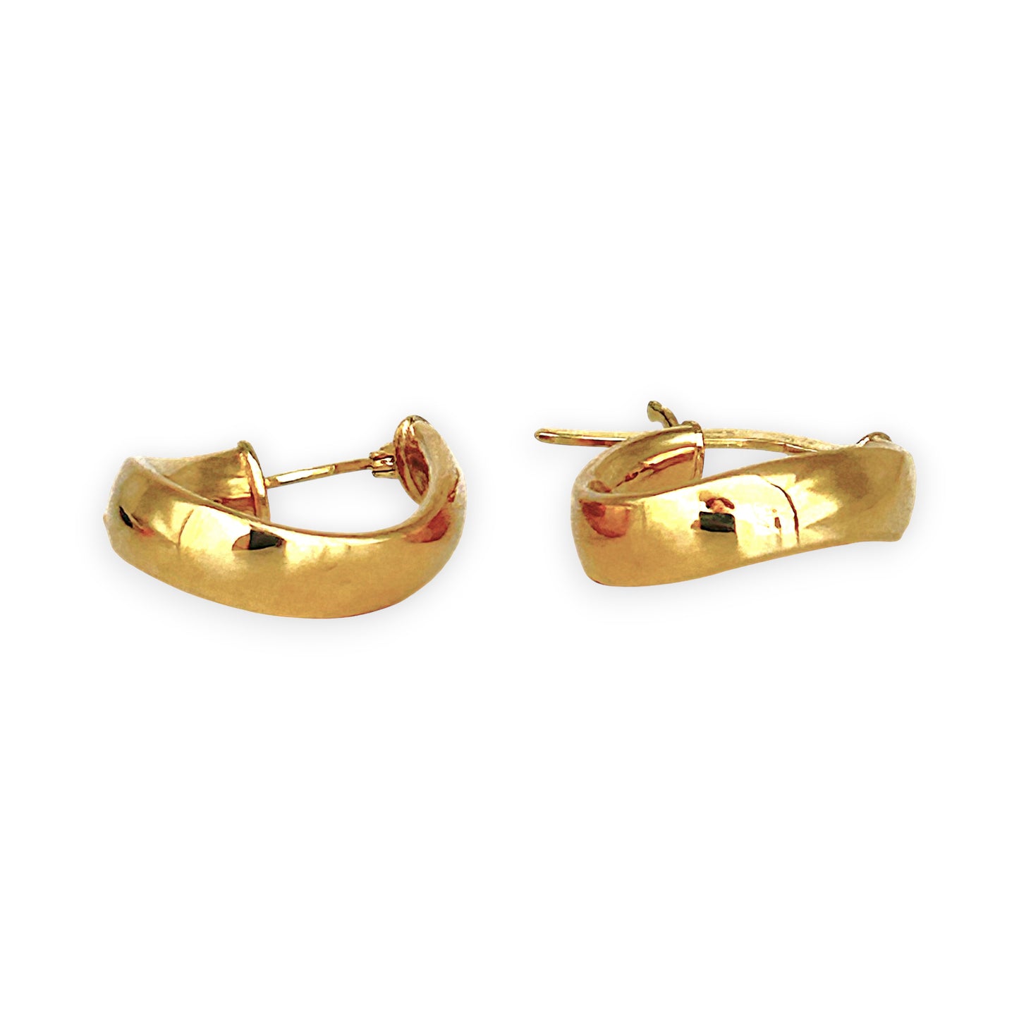 GOLD DEAL | 9ct (9K) Gold Subtle Contoured Twist Hoop Earrings 18.8mm