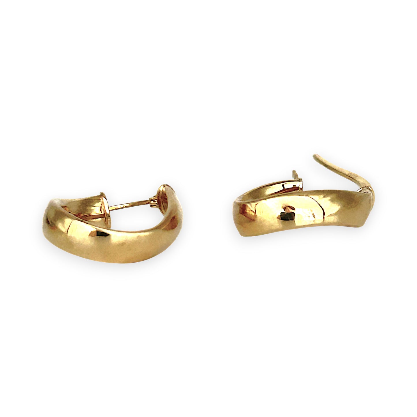 GOLD DEAL | 9ct (9K) Gold Subtle Contoured Twist Hoop Earrings 18.8mm