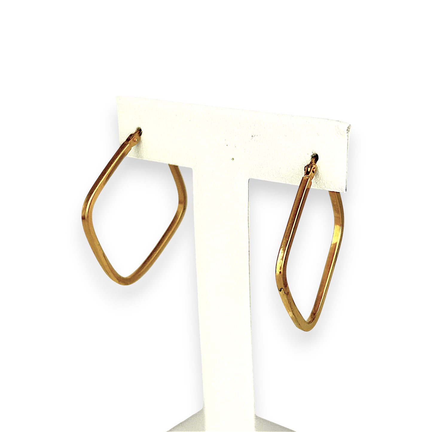 GOLD DEAL | 9ct (9K) Gold Soft Square Silhouette Hoop Earrings 32.9mm