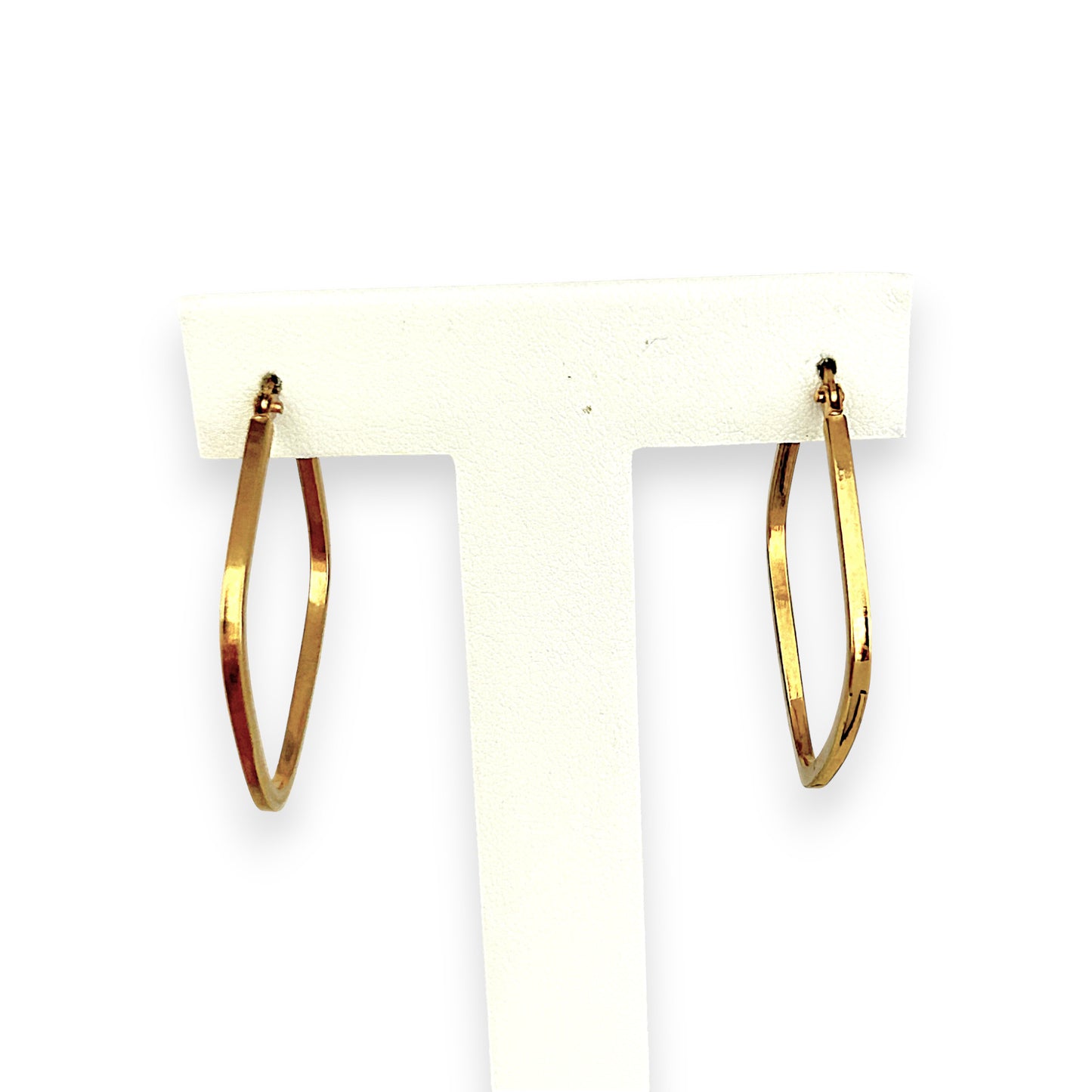 GOLD DEAL | 9ct (9K) Gold Soft Square Silhouette Hoop Earrings 32.9mm