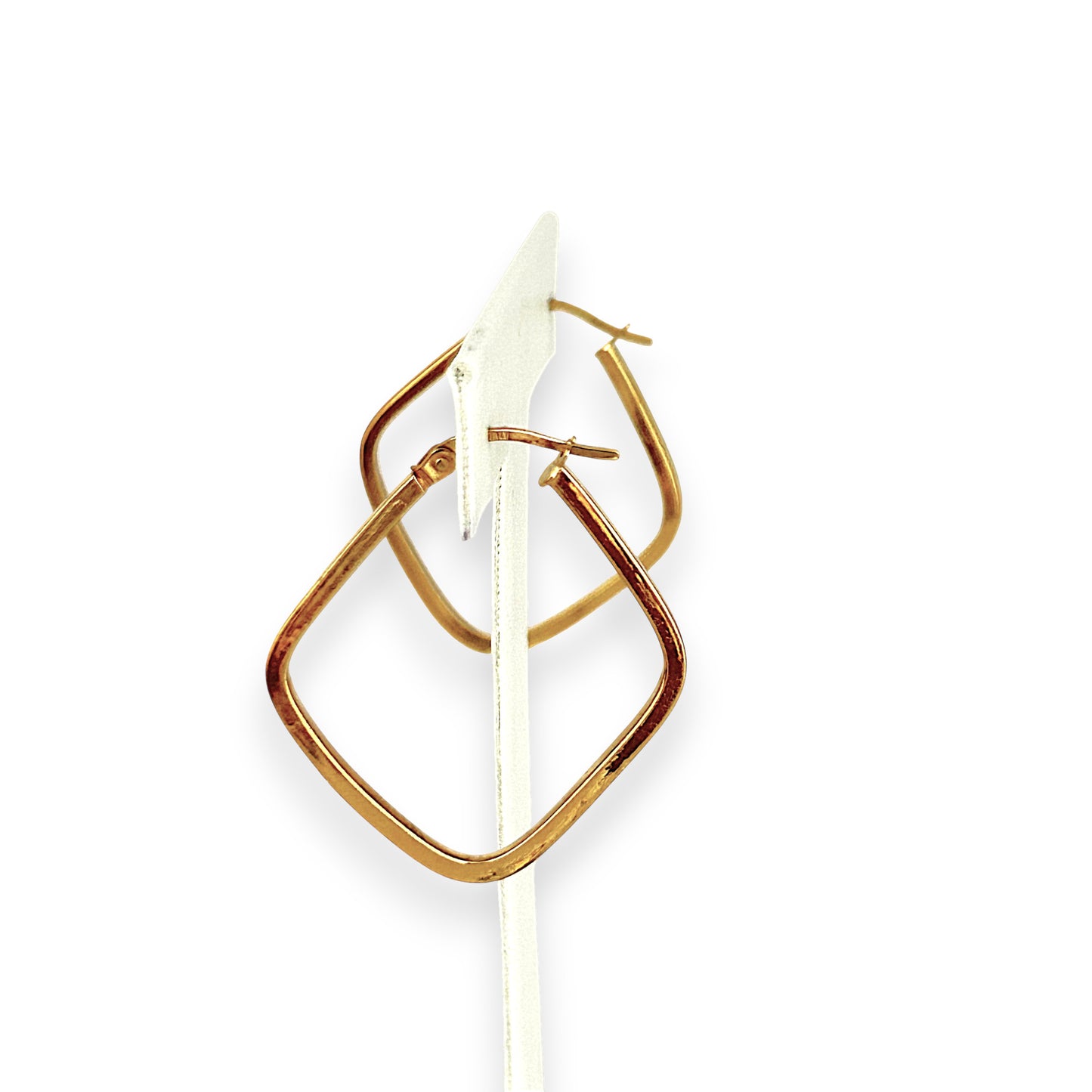 GOLD DEAL | 9ct (9K) Gold Soft Square Silhouette Hoop Earrings 32.9mm