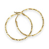 GOLD DEAL | 9ct (9K) Gold Embossed Twist Circle Hoop Earrings 34.1mm