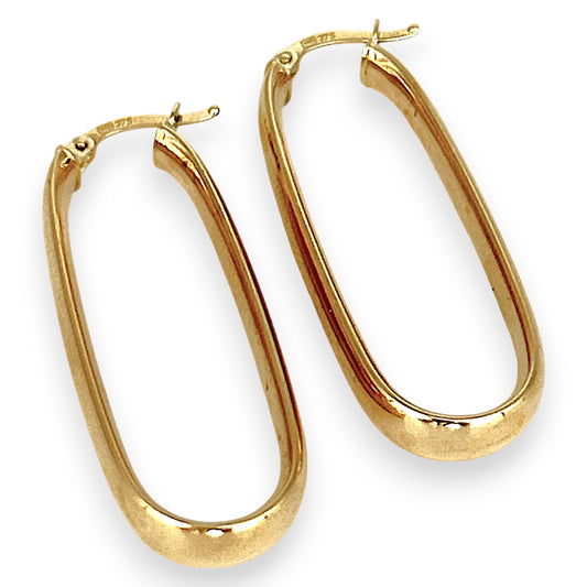 GOLD DEAL | 9ct (9K) Gold Rococo Modern Hoop Earrings 39.3mm