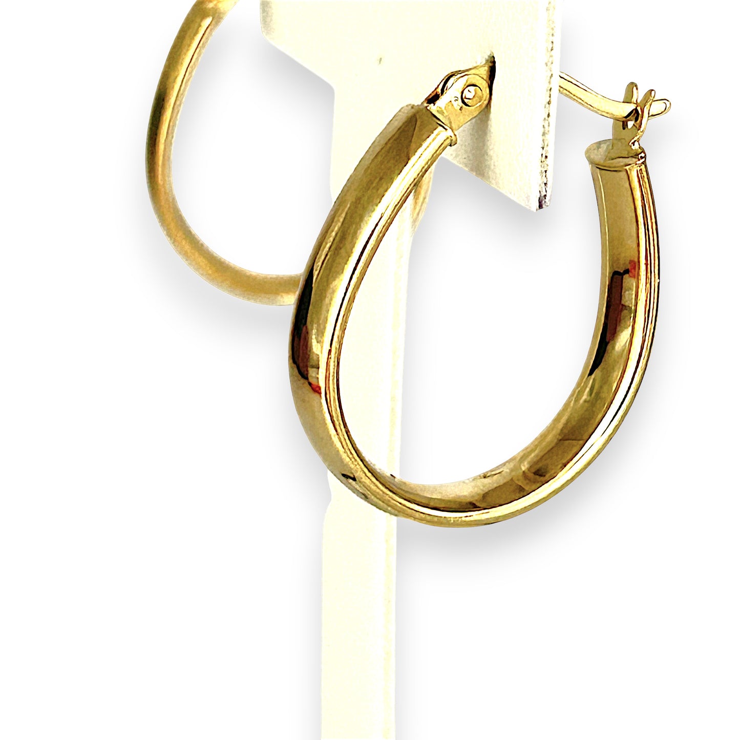 GOLD DEAL | 9ct (9K) Gold Oval Orbit Hoop Earrings - Refurbished
