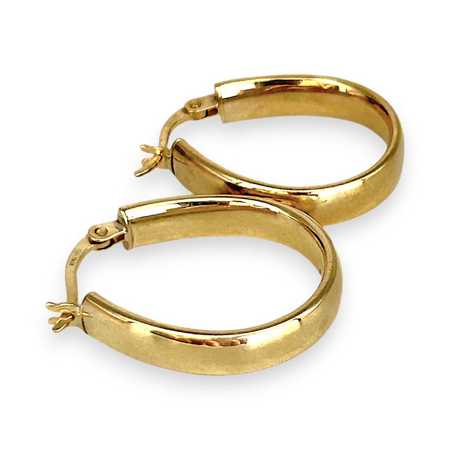 GOLD DEAL | 9ct (9K) Gold Oval Orbit Hoop Earrings - Refurbished
