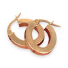 GOLD DEAL | 9ct (9K) Rose Gold Flat-Edge Oval Hoop Earrings