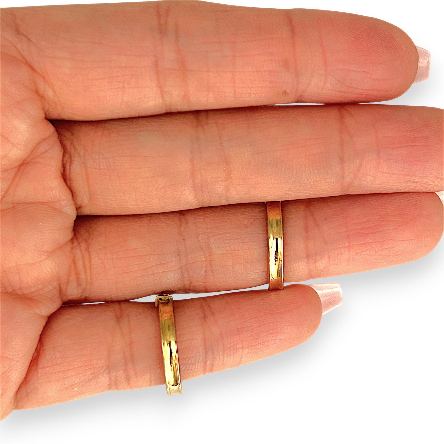 GOLD DEAL | 9ct (9K) Gold Refinded Edge Curve Hoop Earrings 17.2mm