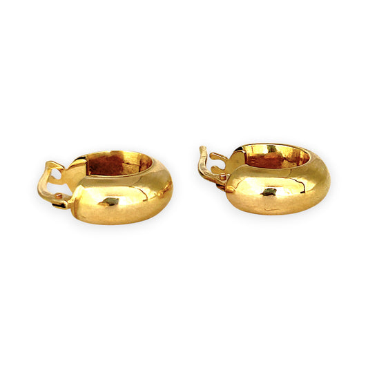 GOLD DEAL | 9ct (9K) Gold 13.5mm Dome Hoop Earrings
