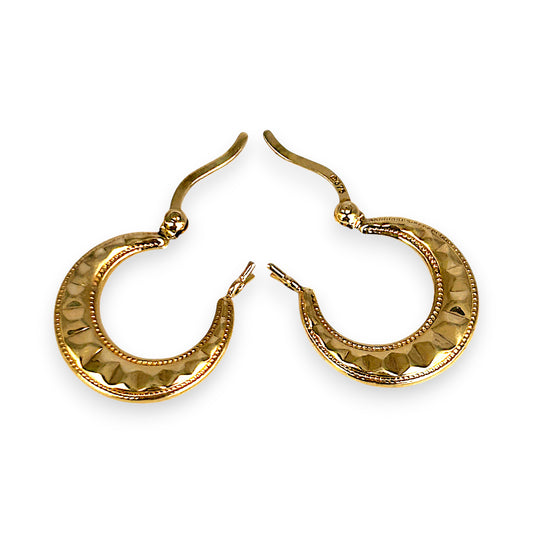 GOLD DEAL | 9ct Gold Faceted Hoop Earrings