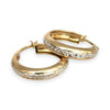 GOLD DEAL | 9ct Y/W Gold Two-Tone Diamond-Cut Hoop Earrings 19.6mm