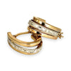 GOLD DEAL | 9ct Y/W Gold Dual-Tone Faceted Hoop Earrings