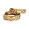 XMAS DEAL | 14kt Gold Vintage Spark Huggie Earrings with Diamonds 11.5mm