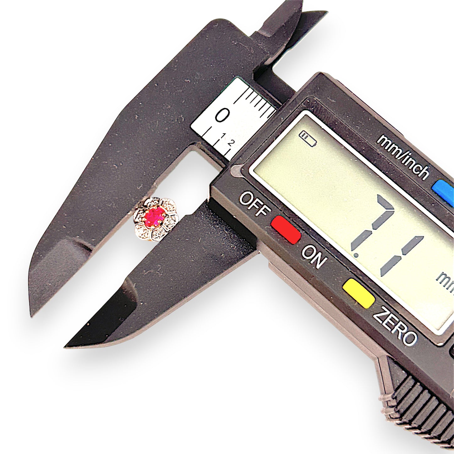 GOLD DEAL | 9ct Gold Ruby Blossom Diamond Stud Earrings