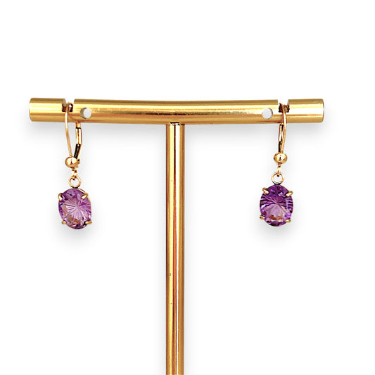 GOLD DEAL | 10ct Gold Violet Whisper Drop Earrings with Amethyst