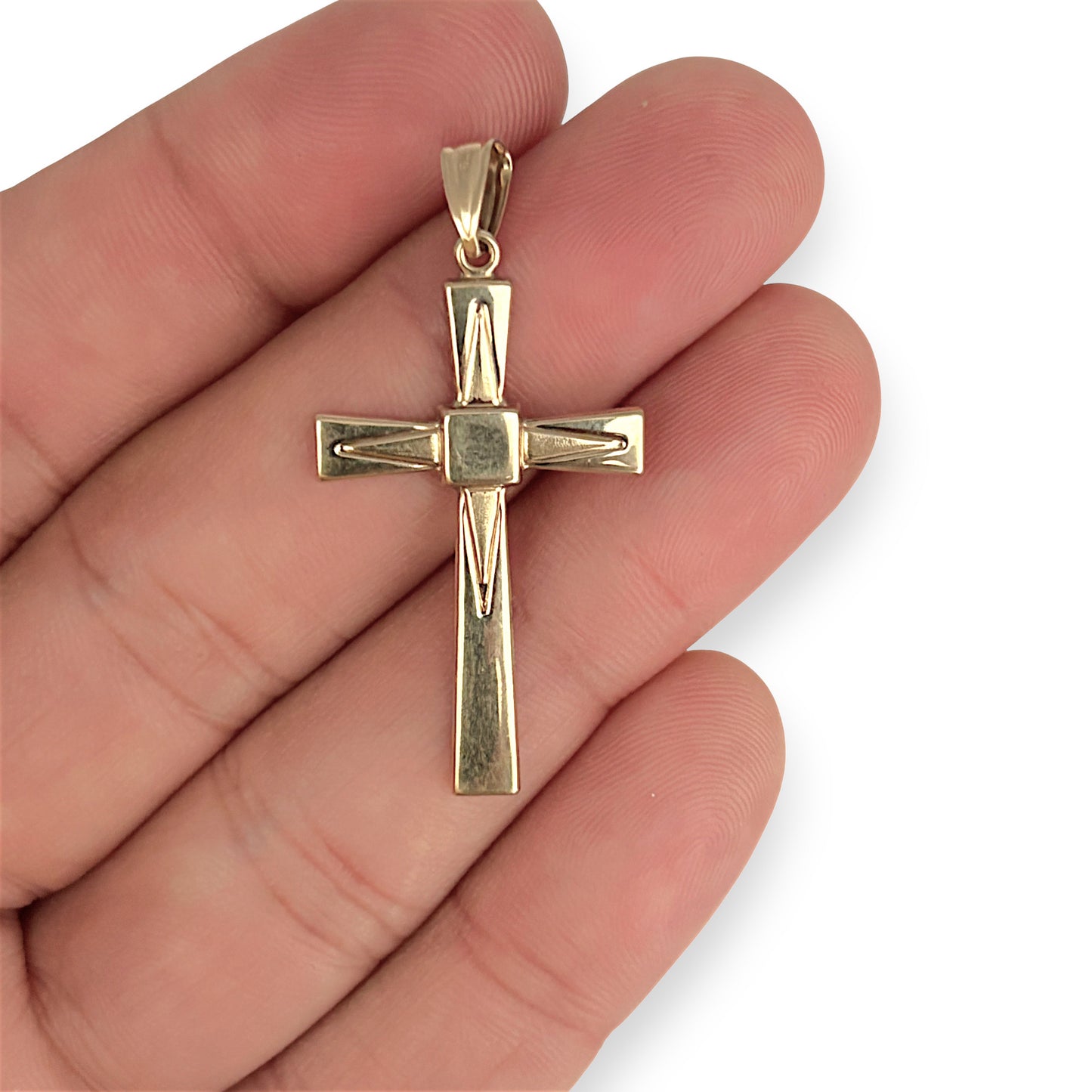 GOLD DEAL | 9ct (9K) Gold Geometric Grace Cross Pendant