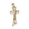 GOLD DEAL | 9ct (9K) Gold Divine Radiance Cross Pendant with Diamond Accents
