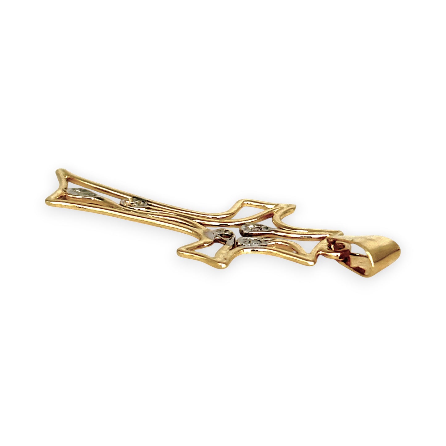 GOLD DEAL | 9ct (9K) Gold Divine Radiance Cross Pendant with Diamond Accents