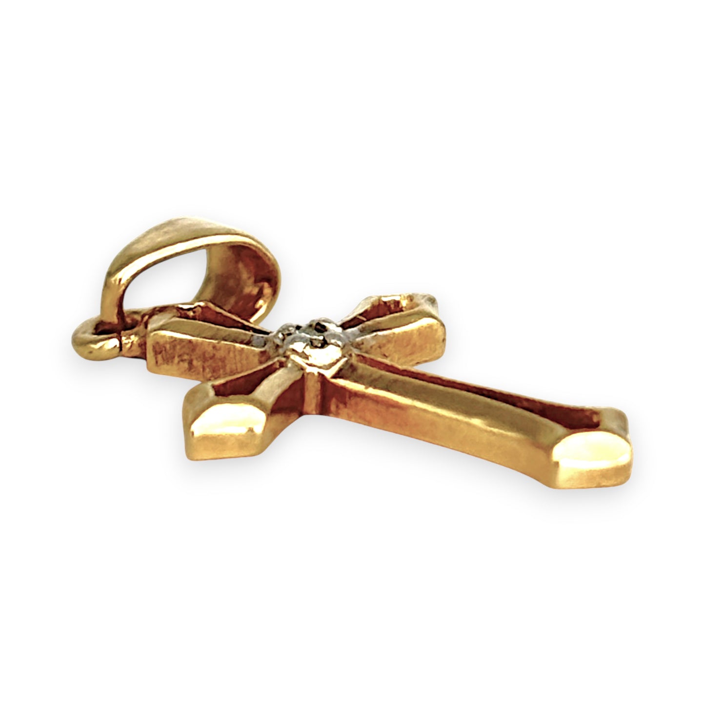 GOLD DEAL | 9ct (9K) Gold Cross with Diamond Accent
