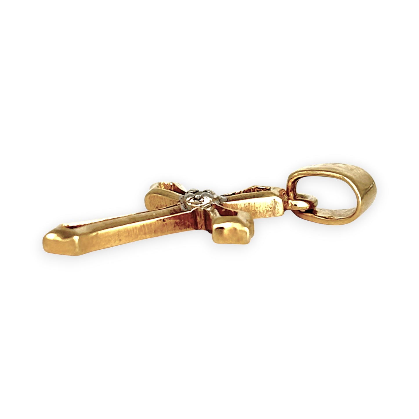 GOLD DEAL | 9ct (9K) Gold Cross with Diamond Accent