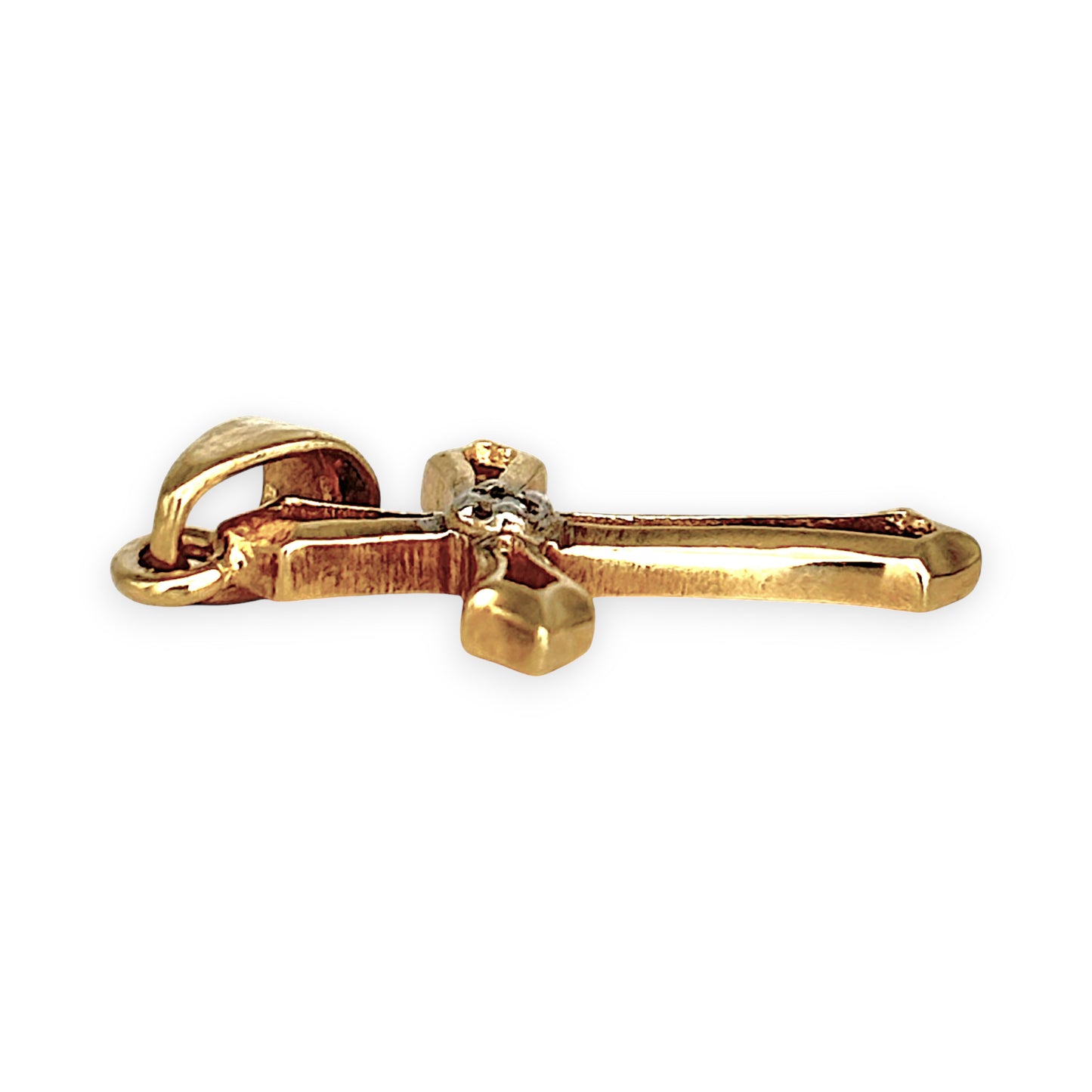 GOLD DEAL | 9ct (9K) Gold Cross with Diamond Accent