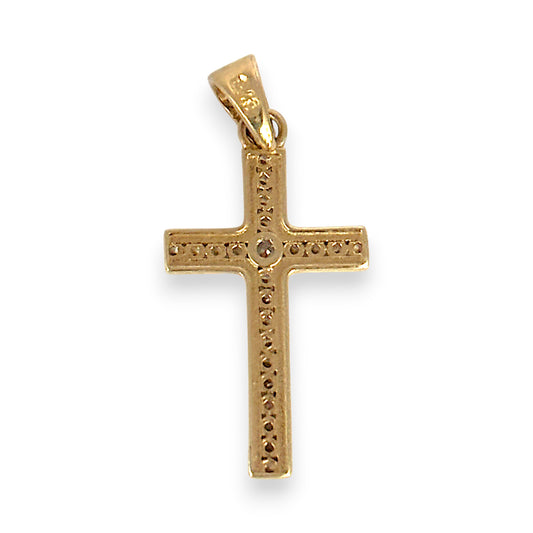 GOLD DEAL | 9ct (9K) Gold Radiant Faith Cross Pendant with Cubic Zirconia