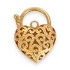 GOLD DEAL | 9ct (9K) Gold Filigree Heart Gold Padlock with Ornate Detailing