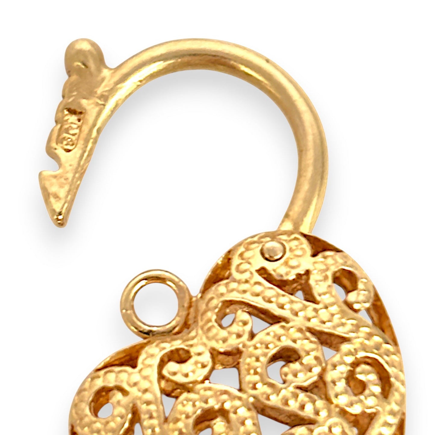 GOLD DEAL | 9ct (9K) Gold Filigree Heart Gold Padlock with Ornate Detailing
