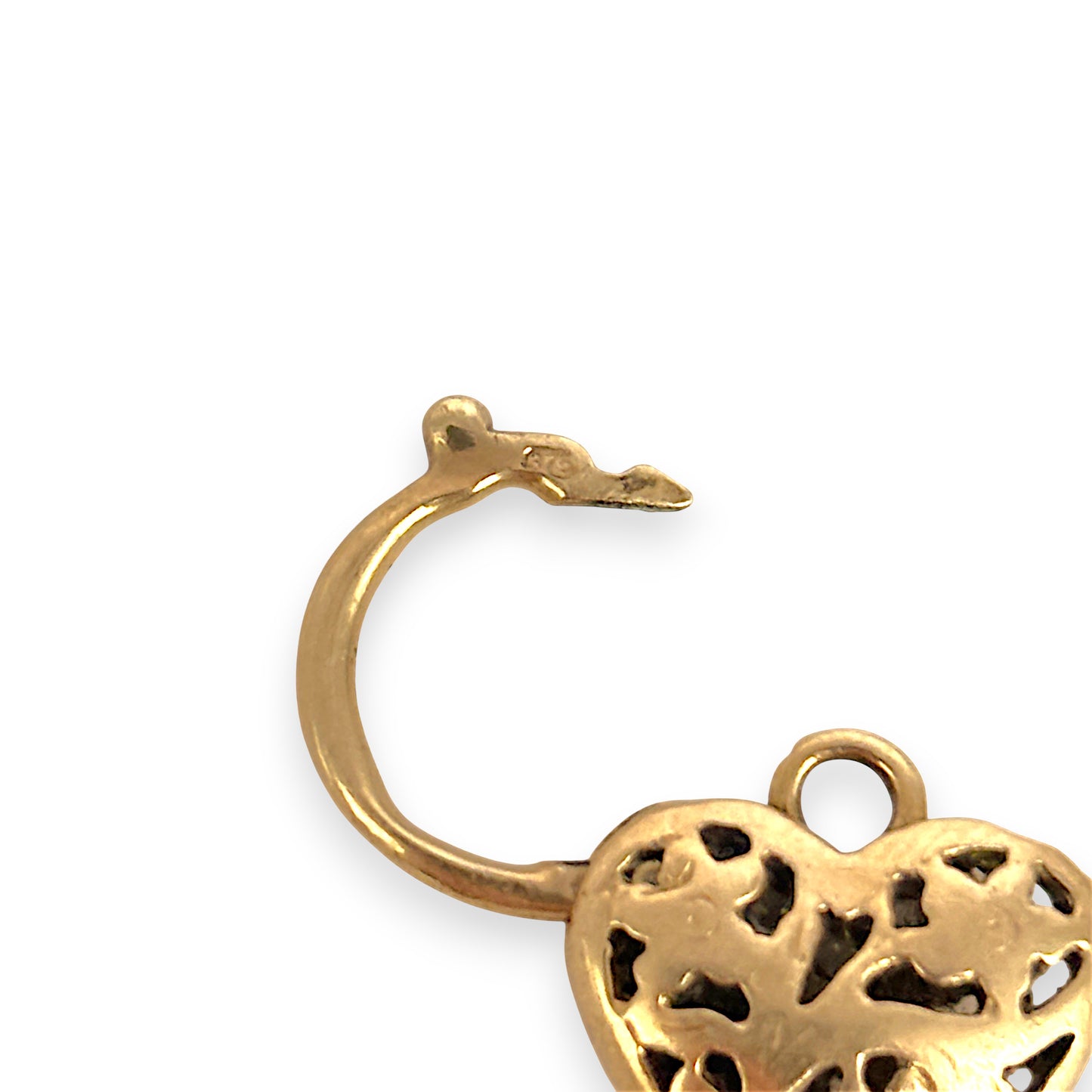 GOLD DEAL | 9ct (9K) Gold Secret Garden Heart Padlock Pendant with Floral Filigree