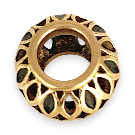 GOLD DEAL | 9ct (9K) Gold Lattice Elegance Charm with Black Contrast