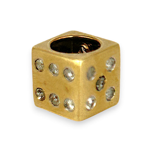 GOLD DEAL | 9ct (9K) Gold & Diamond Dice Pendant / Charm
