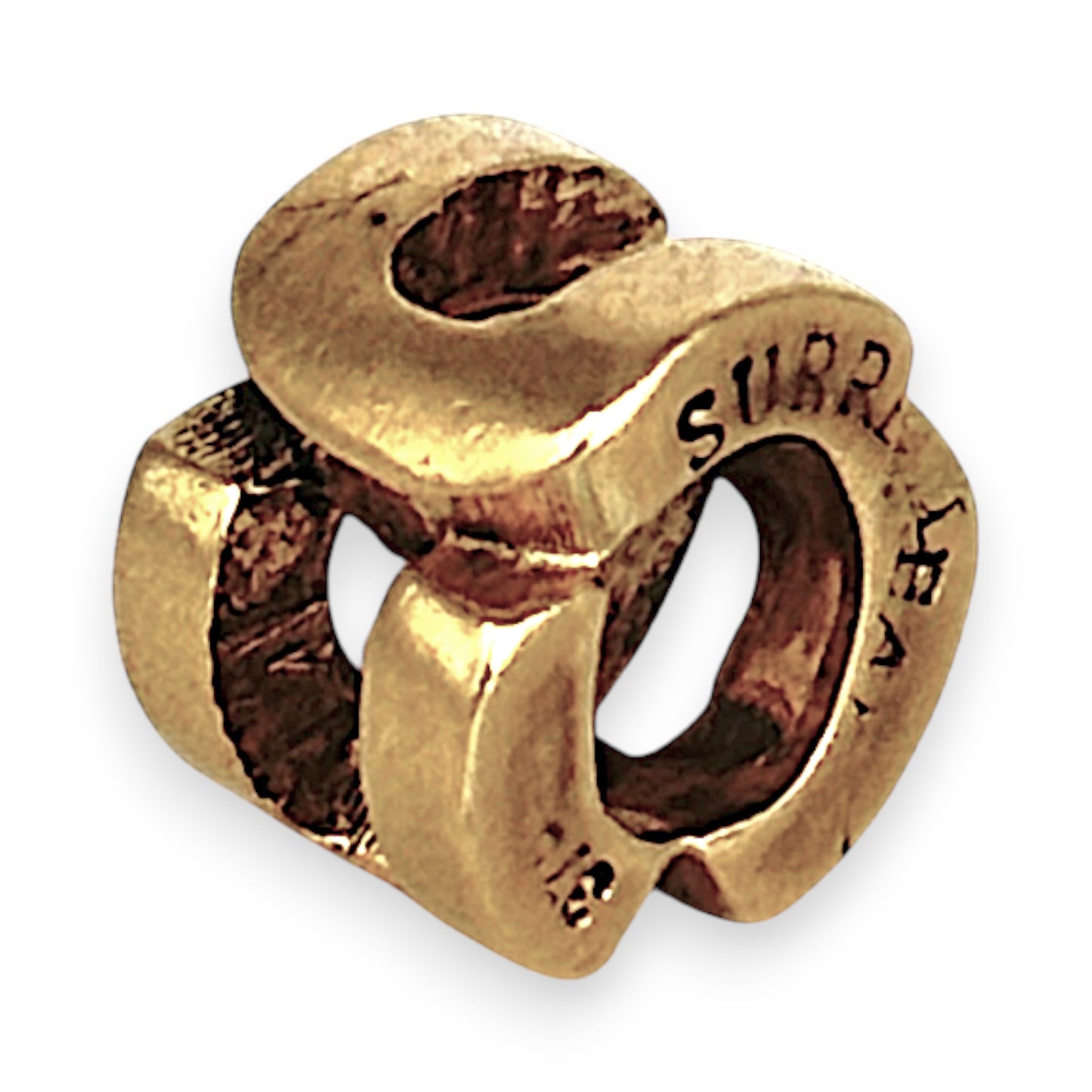 GOLD DEAL | 9ct (9K) Gold Bead Pendant - Letter "U"
