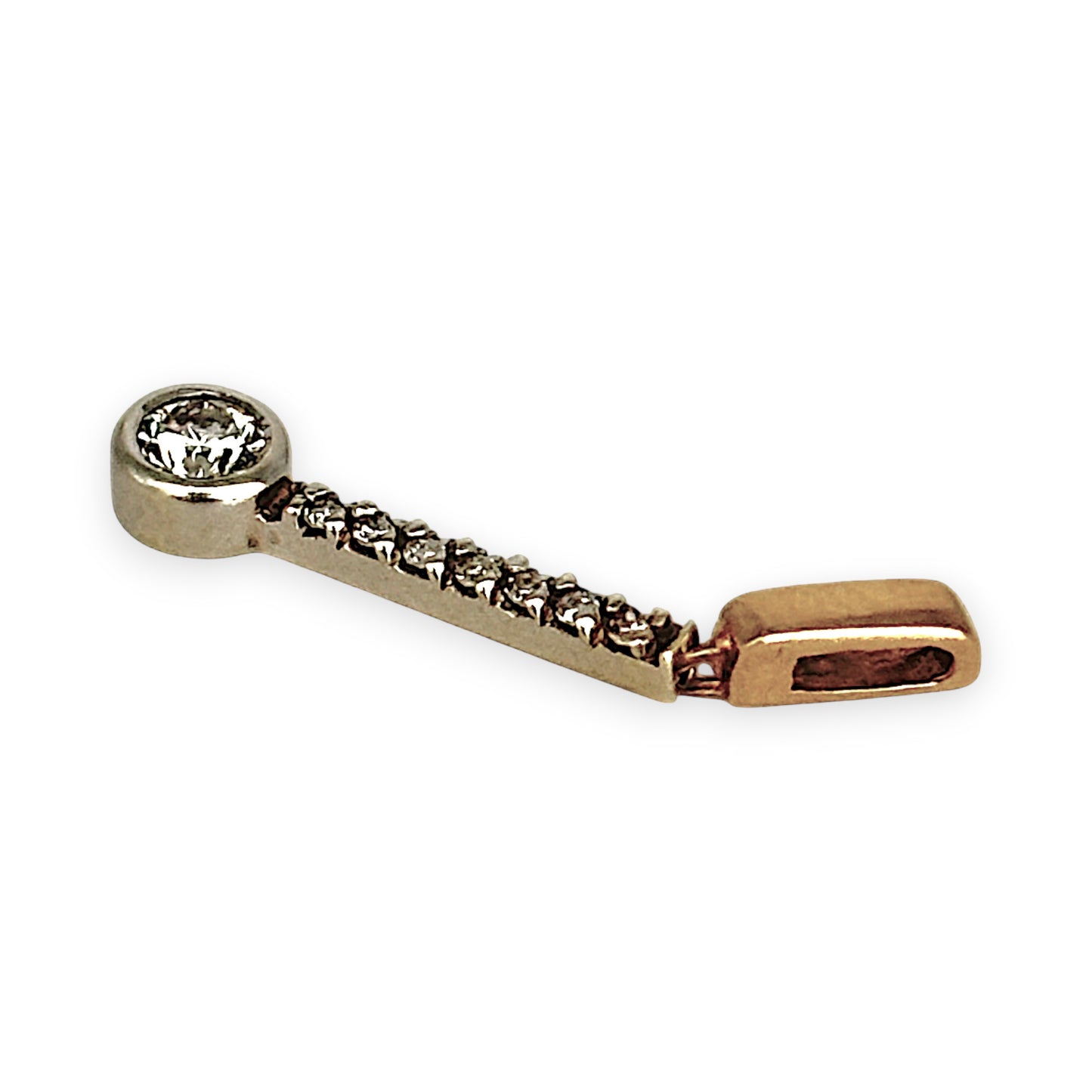 GOLD DEAL | 9ct (9K) Gold Diamond Drop Bar Pendant