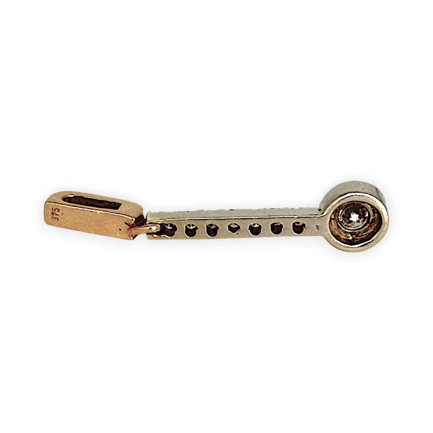 GOLD DEAL | 9ct (9K) Gold Diamond Drop Bar Pendant