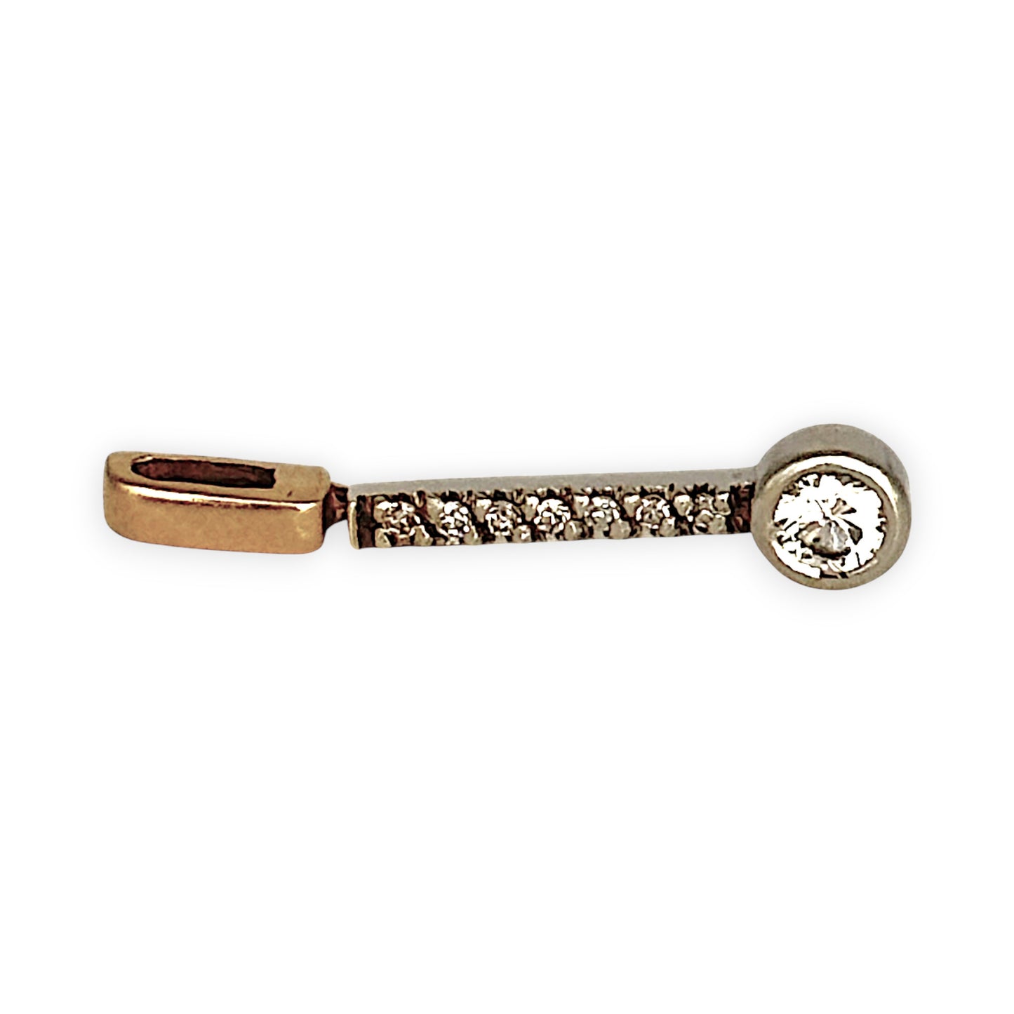 GOLD DEAL | 9ct (9K) Gold Diamond Drop Bar Pendant