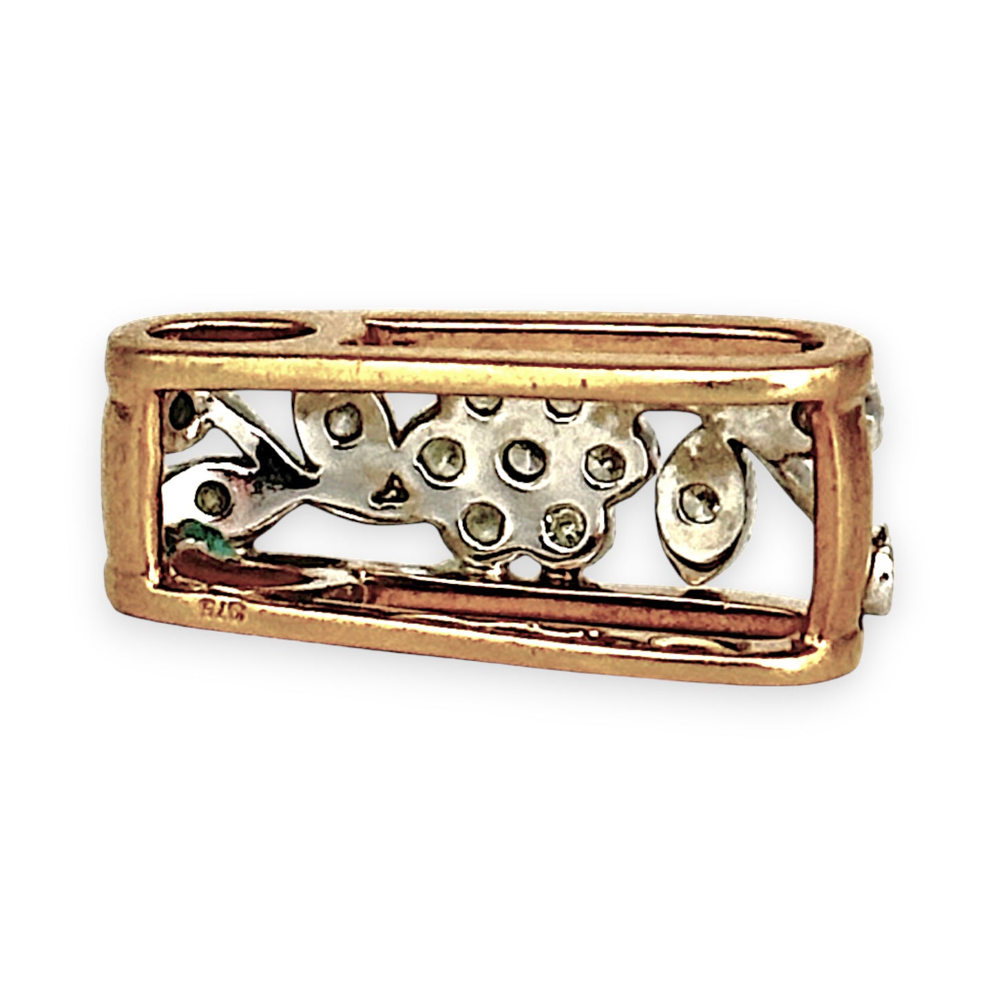 GOLD DEAL | 9ct (9K) Y/W Gold Vintage Floral Filigree Pendant with Diamonds