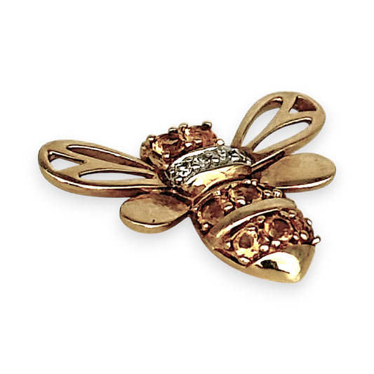 GOLD DEAL | 9ct (9K) Gold Golden Buzz Bee Pendant with Diamonds
