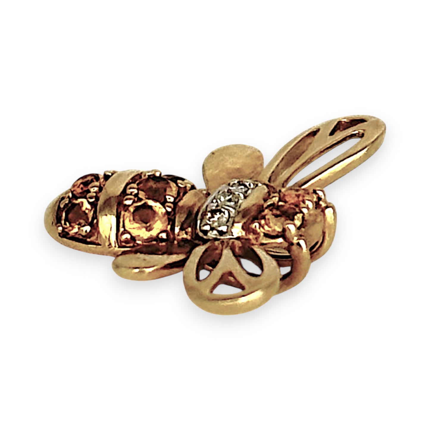 GOLD DEAL | 9ct (9K) Gold Golden Buzz Bee Pendant with Diamonds