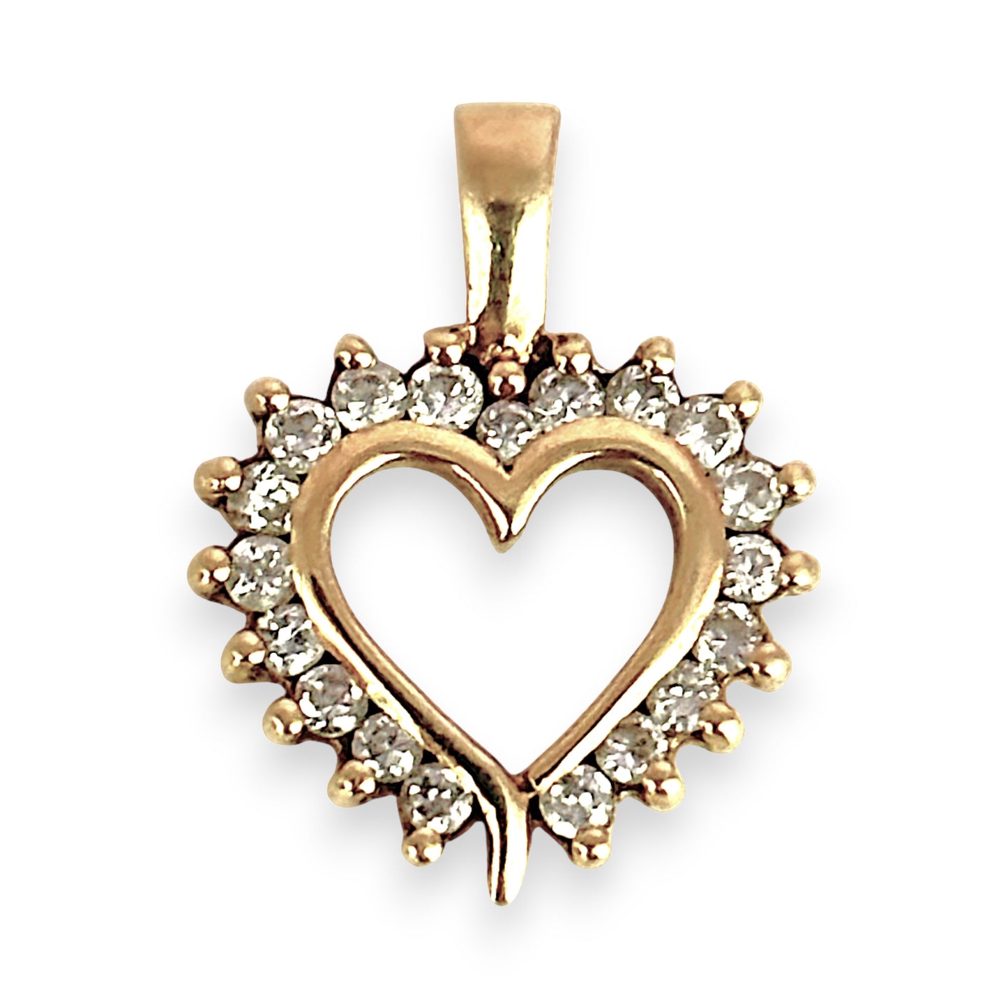 GOLD DEAL | 9ct (9K) Gold Halo Heart Pendant with CZ