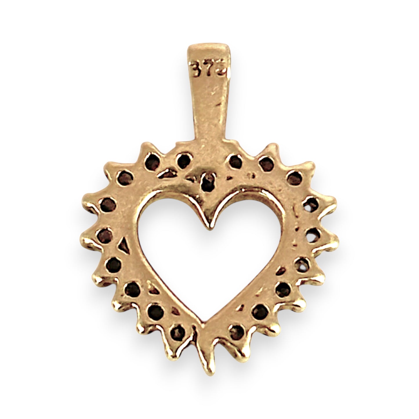 GOLD DEAL | 9ct (9K) Gold Halo Heart Pendant with CZ