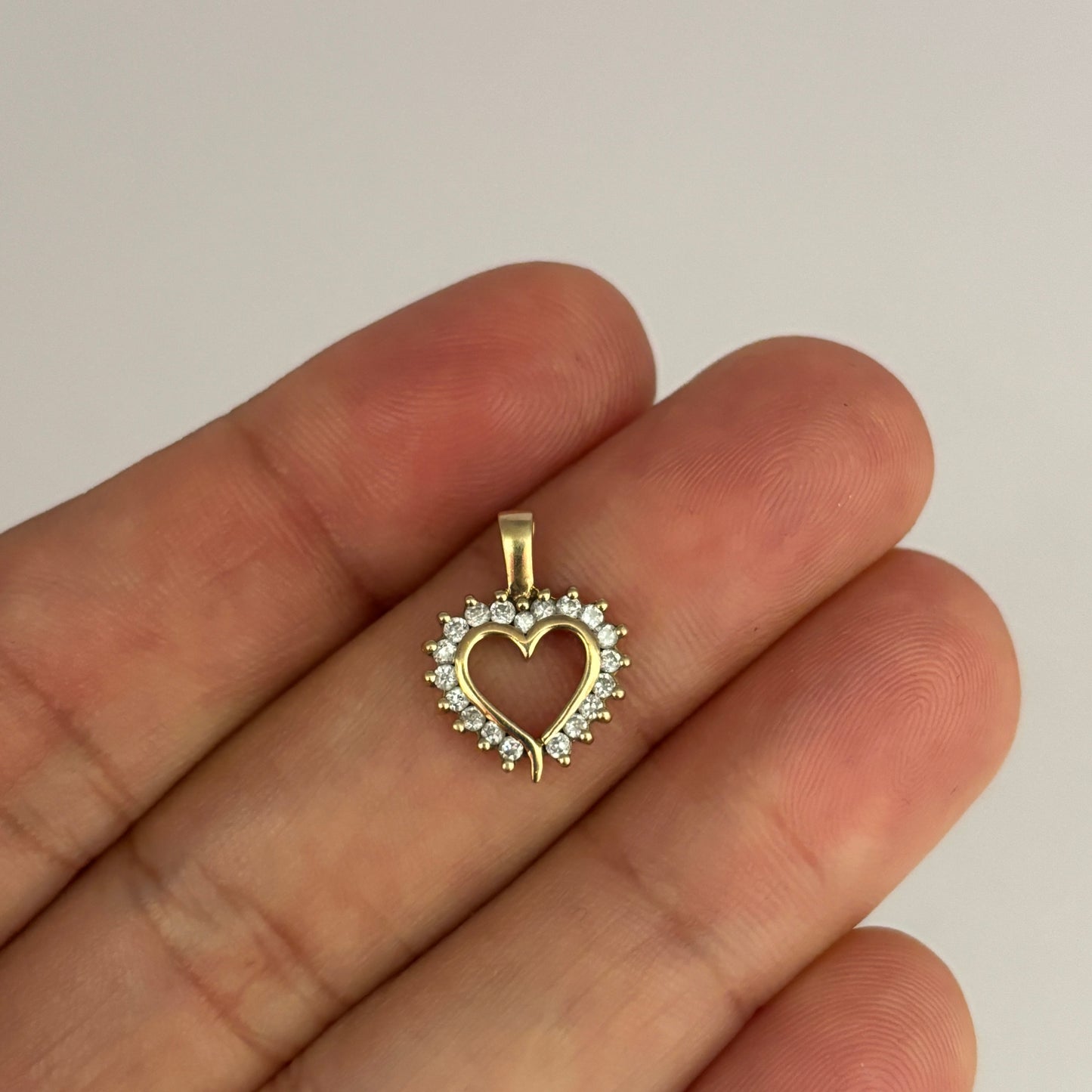 GOLD DEAL | 9ct (9K) Gold Halo Heart Pendant with CZ