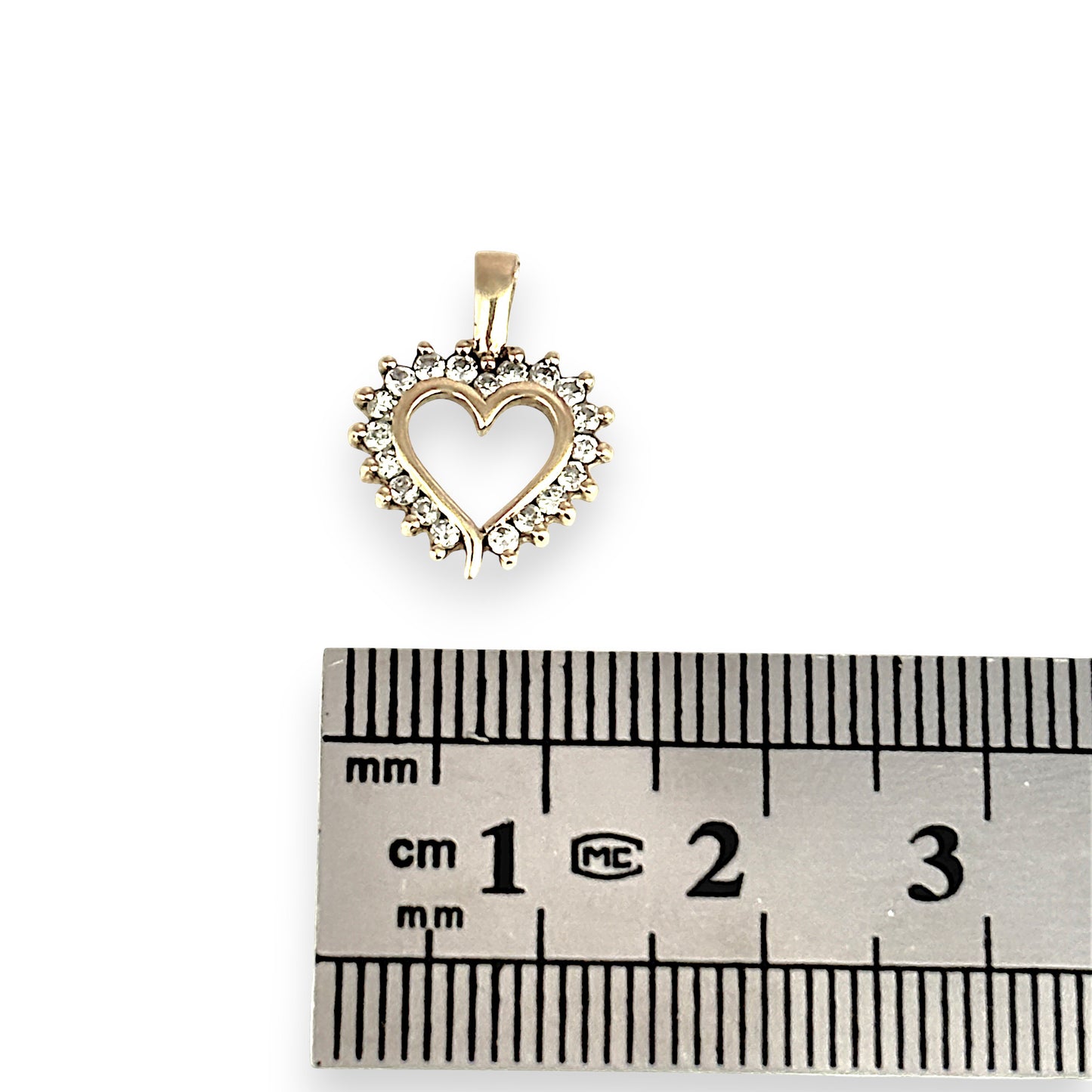 GOLD DEAL | 9ct (9K) Gold Halo Heart Pendant with CZ