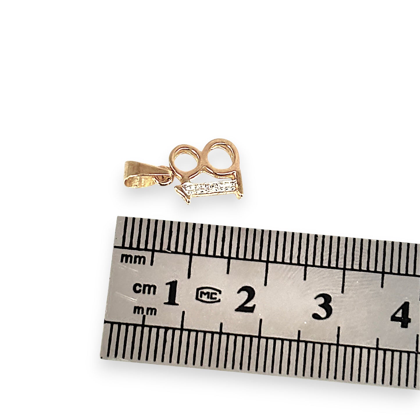 GOLD DEAL | 9ct (9K) Gold Golden 18 Pendant with Diamond